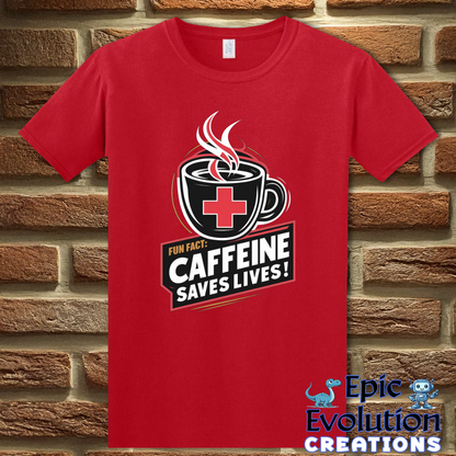 S-Red-Funny Caffeine Addiction T Shirt-Epic Evolution Creations