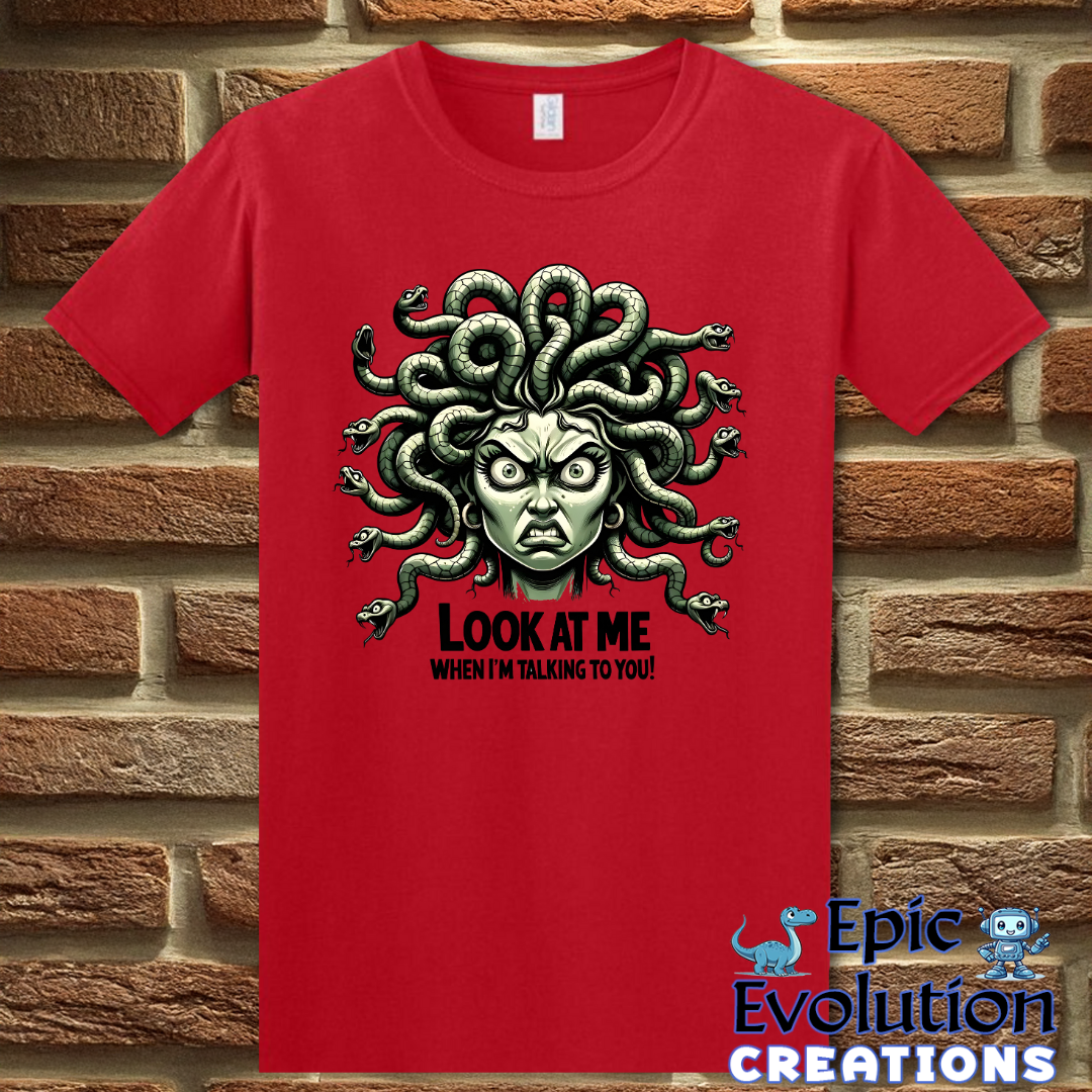 S-Red-Funny Medusa T Shirt-Epic Evolution Creations