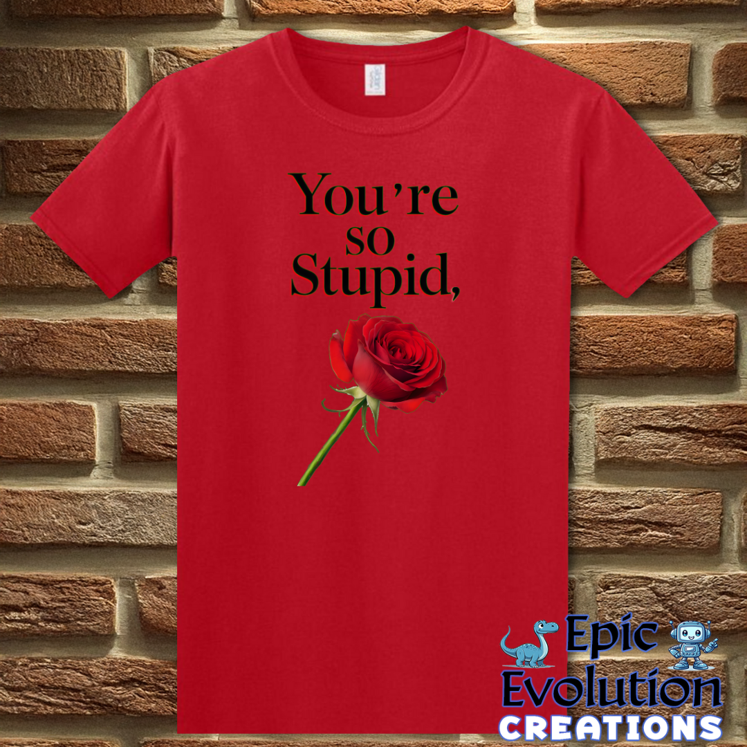 S-Red-Sarcastic Love Rose T Shirt-Epic Evolution Creations