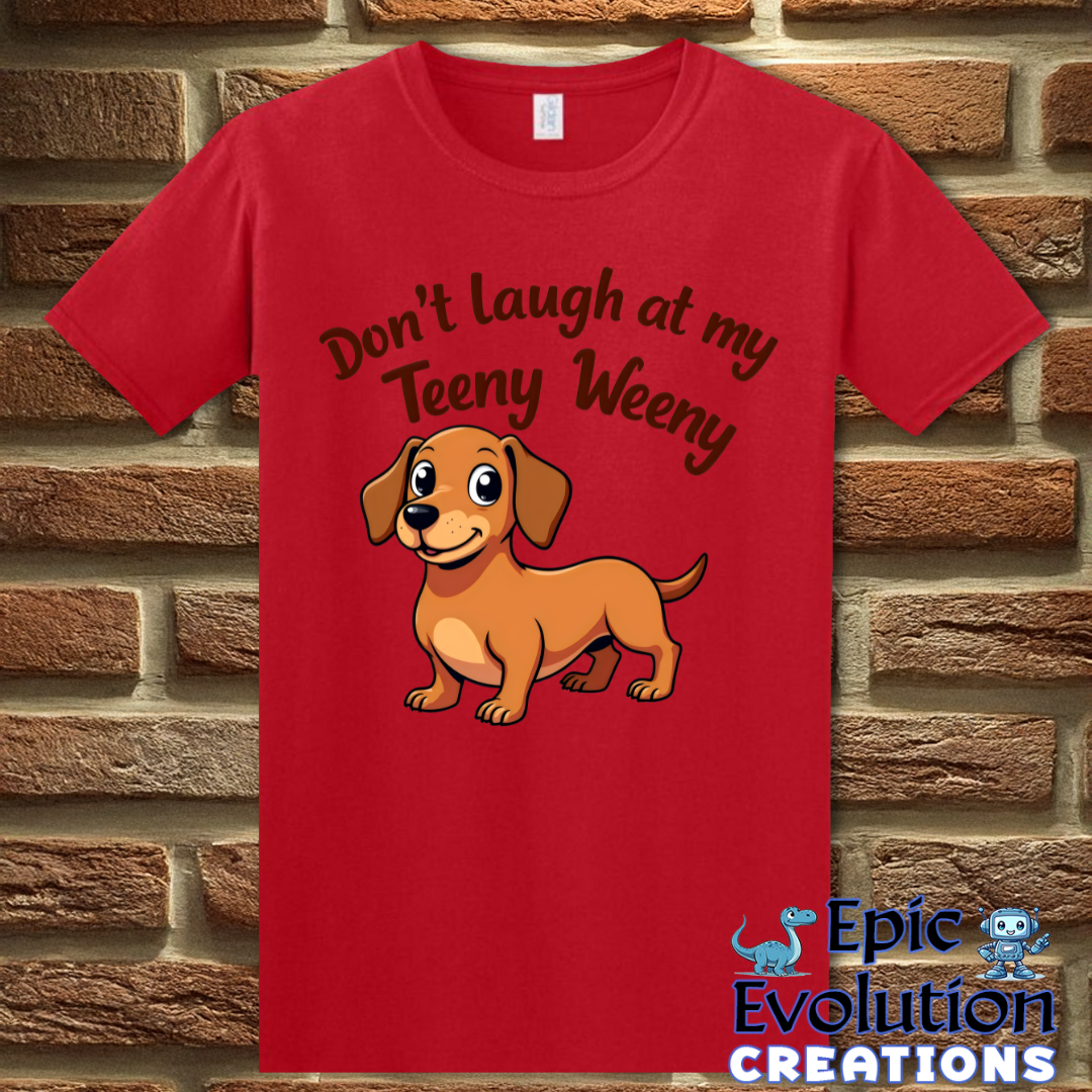 S-Red-Funny Wiener Dog T Shirt-Epic Evolution Creations