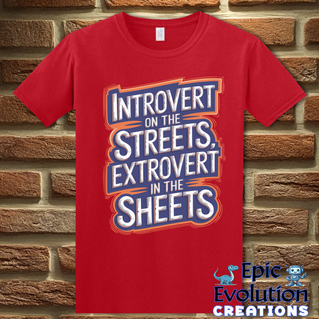 S-Red-Funny Introvert T Shirt-Epic Evolution Creations