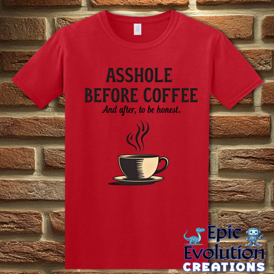 S-Red-Funny Coffee T-Shirt-Epic Evolution Creations