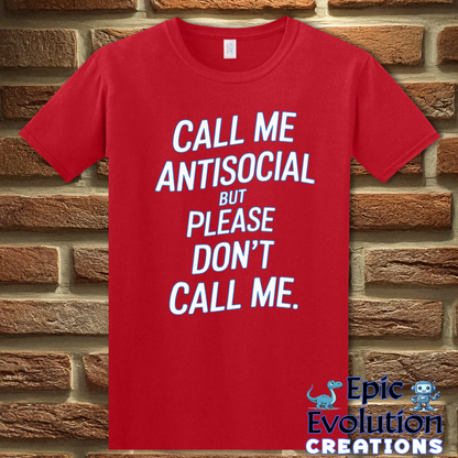 S-Red-Funny Antisocial T Shirt-Epic Evolution Creations