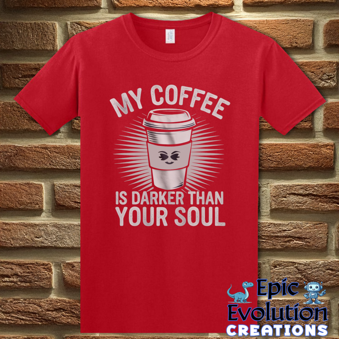 S-Red-Funny Coffee T-Shirt for Coffee Lovers-Epic Evolution Creations