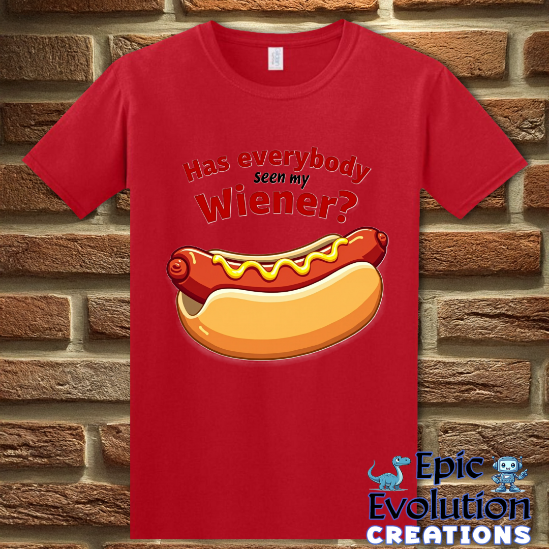 S-Red-Funny Hot Dog T Shirt-Epic Evolution Creations