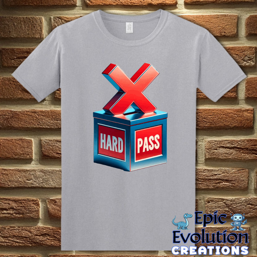 S-Graphite Heather-Funny "Hard Pass" Funny T Shirt-Epic Evolution Creations