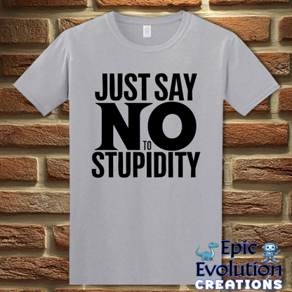 S-Graphite Heather-Funny Stupidity T Shirt-Epic Evolution Creations