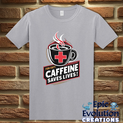 S-Graphite Heather-Funny Caffeine Addiction T Shirt-Epic Evolution Creations