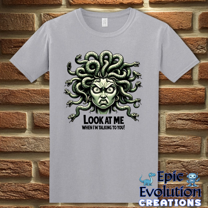 S-Graphite Heather-Funny Medusa T Shirt-Epic Evolution Creations