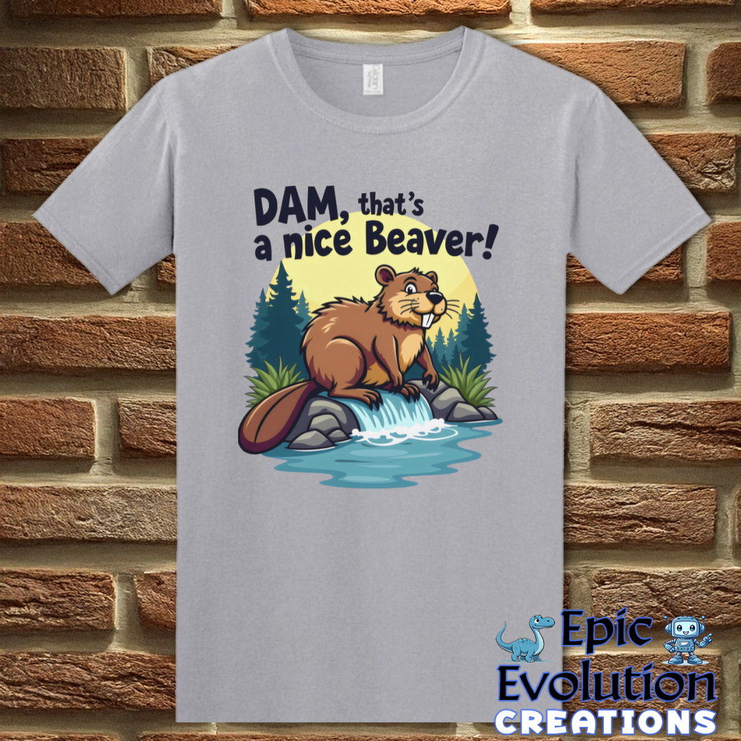 S-Graphite Heather-Funny Beaver Graphic Shirt-Epic Evolution Creations