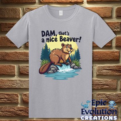 S-Graphite Heather-Funny Beaver Graphic Shirt-Epic Evolution Creations