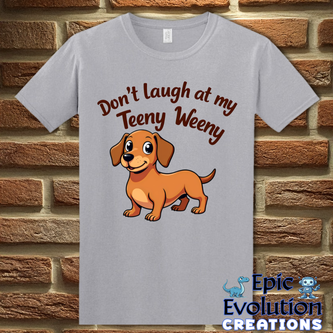 S-Graphite Heather-Funny Wiener Dog T Shirt-Epic Evolution Creations