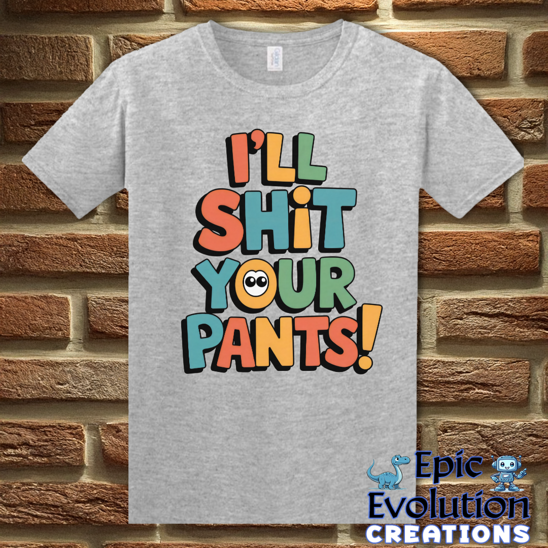 S-Sport Grey-Funny I'll Shit Your Pants T Shirt-Epic Evolution Creations