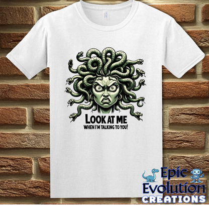 S-White-Funny Medusa T Shirt-Epic Evolution Creations