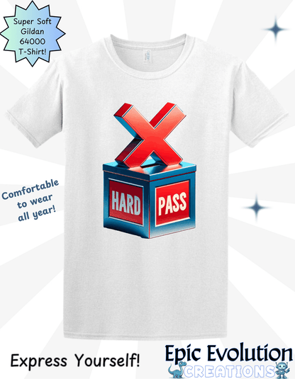 M-White-Funny "Hard Pass" Funny T Shirt-Epic Evolution Creations