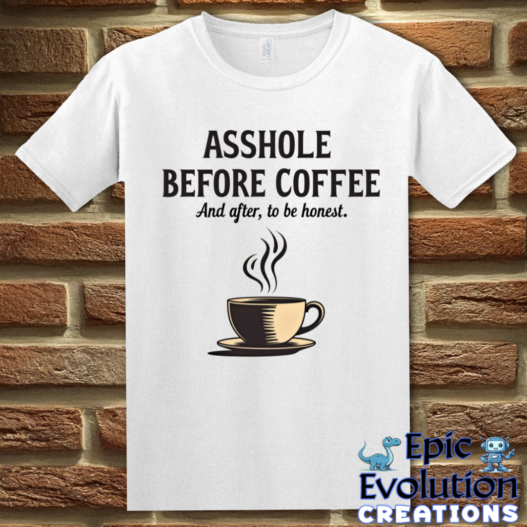 S-White-Funny Coffee T-Shirt-Epic Evolution Creations