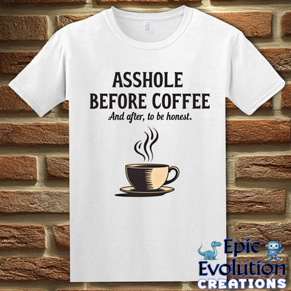 S-White-Funny Coffee T-Shirt-Epic Evolution Creations