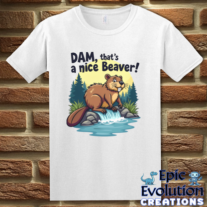 S-White-Funny Beaver Graphic Shirt-Epic Evolution Creations