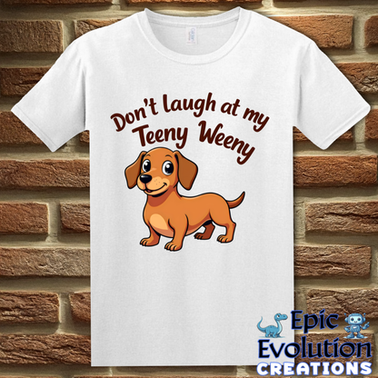 S-White-Funny Wiener Dog T Shirt-Epic Evolution Creations