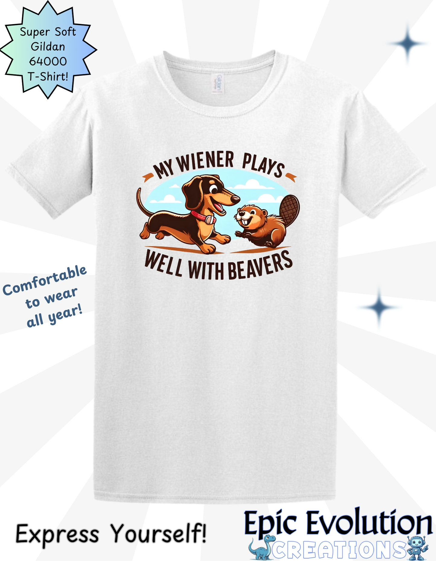 Funny Wiener Dog and Beaver Shirt, Sarcastic Wiener Pun T Shirt, Funny Wiener T Shirt, Funny Wiener Shirt, Funny Wiener Shirt for Men, Wiener Funny T Shirt for Men, Funny Wiener and Beaver Shirt