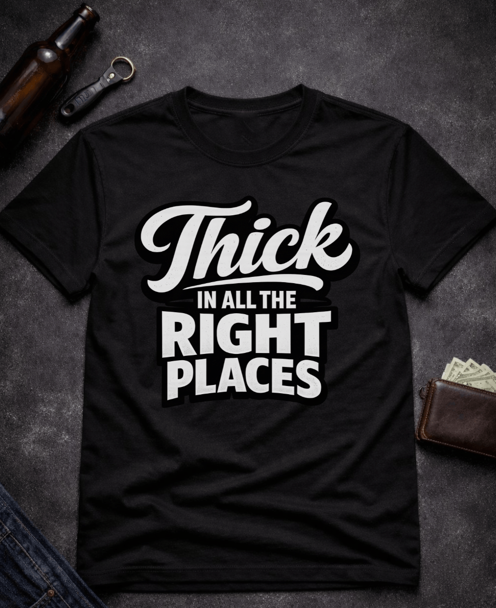 T-Shirt Black / S Thick In All The Right Places Funny T-Shirt Epic Evolution Creations
