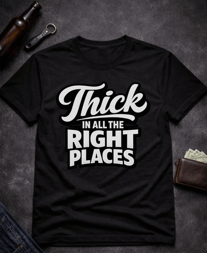 T-Shirt Black / S Thick In All The Right Places Funny T-Shirt Epic Evolution Creations