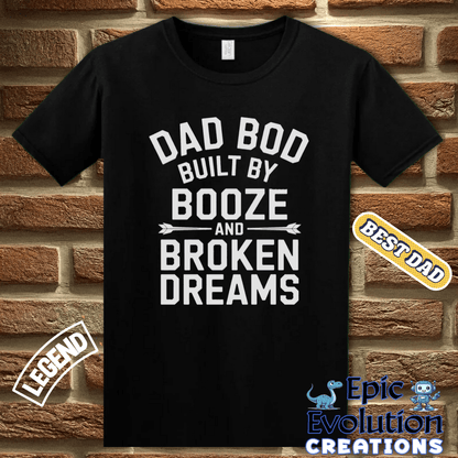 T-Shirt Funny Dad Bod T Shirt Gift for Father's Day, Funny Gift for Dad who Loves Humor, Sarcastic Father Gift for Humor Lovers,  Shirt Gift for Sarcastic Parent Epic Evolution Creations