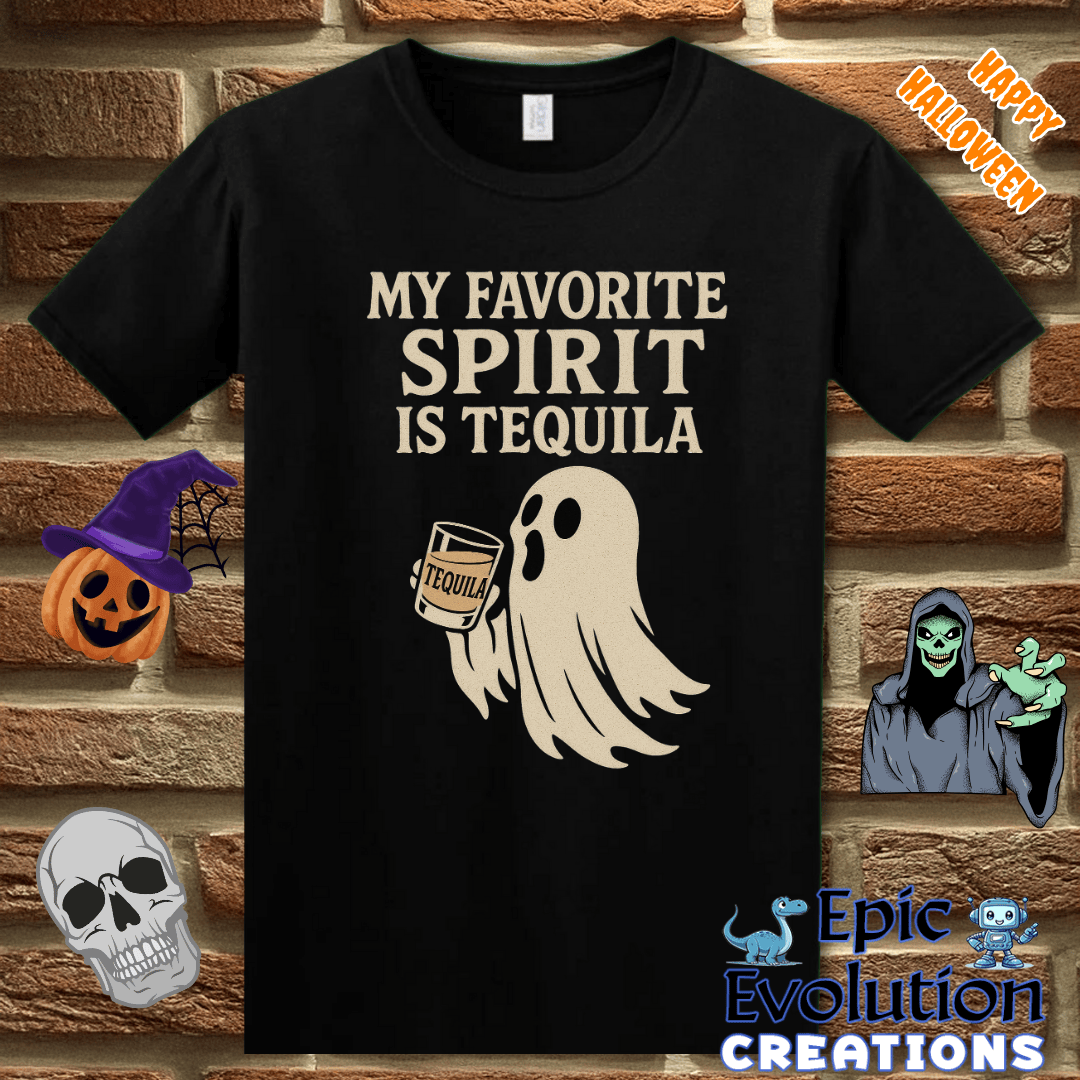 T-Shirt 🍹 Funny Halloween Ghost T-Shirt Epic Evolution Creations