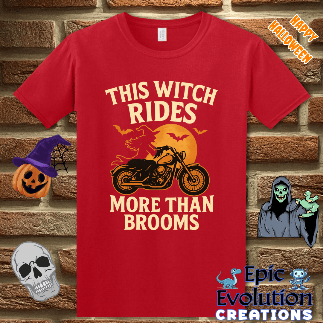 T-Shirt 🧙Funny Halloween Shirts for Women Who Love Motorcycles Epic Evolution Creations