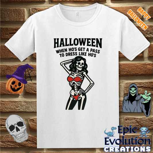T-Shirt Funny Halloween Skeleton Shirt for Women Epic Evolution Creations