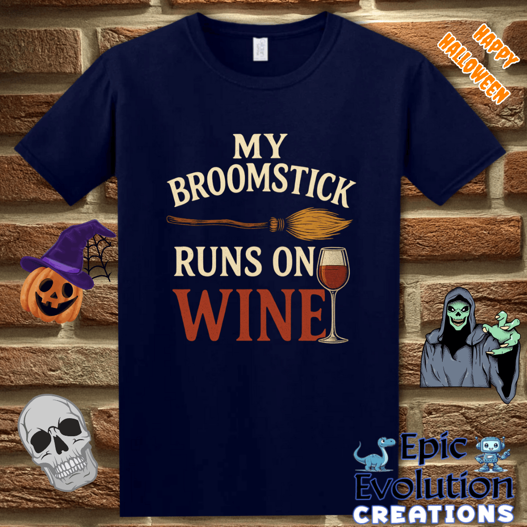 T-Shirt 🧙Funny Halloween Wine Shirt for Women Epic Evolution Creations
