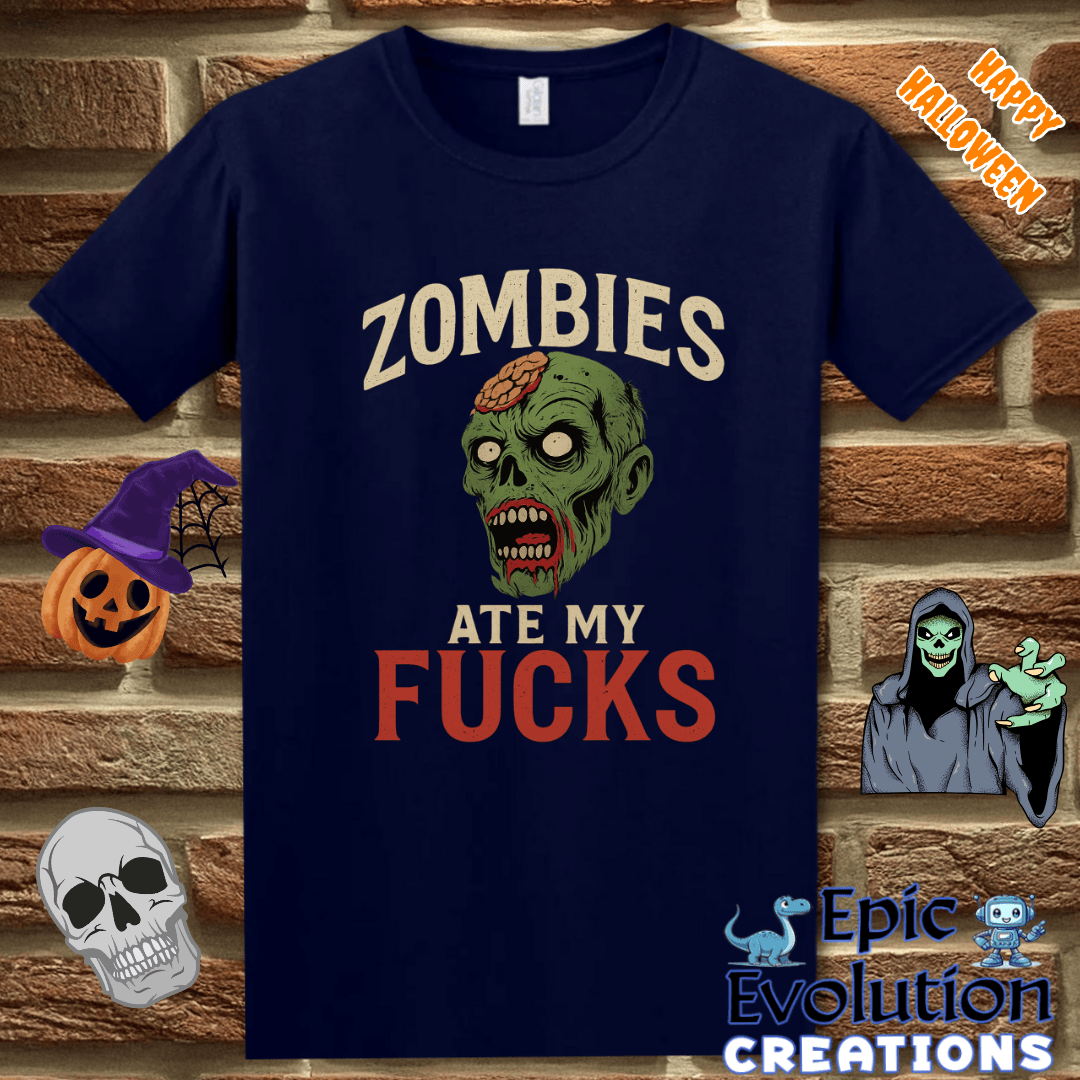 T-Shirt Funny Halloween Zombie T-Shirt Epic Evolution Creations