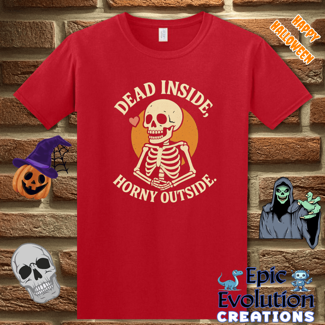 T-Shirt 👻 Funny Horny Halloween Shirt for  Women Epic Evolution Creations