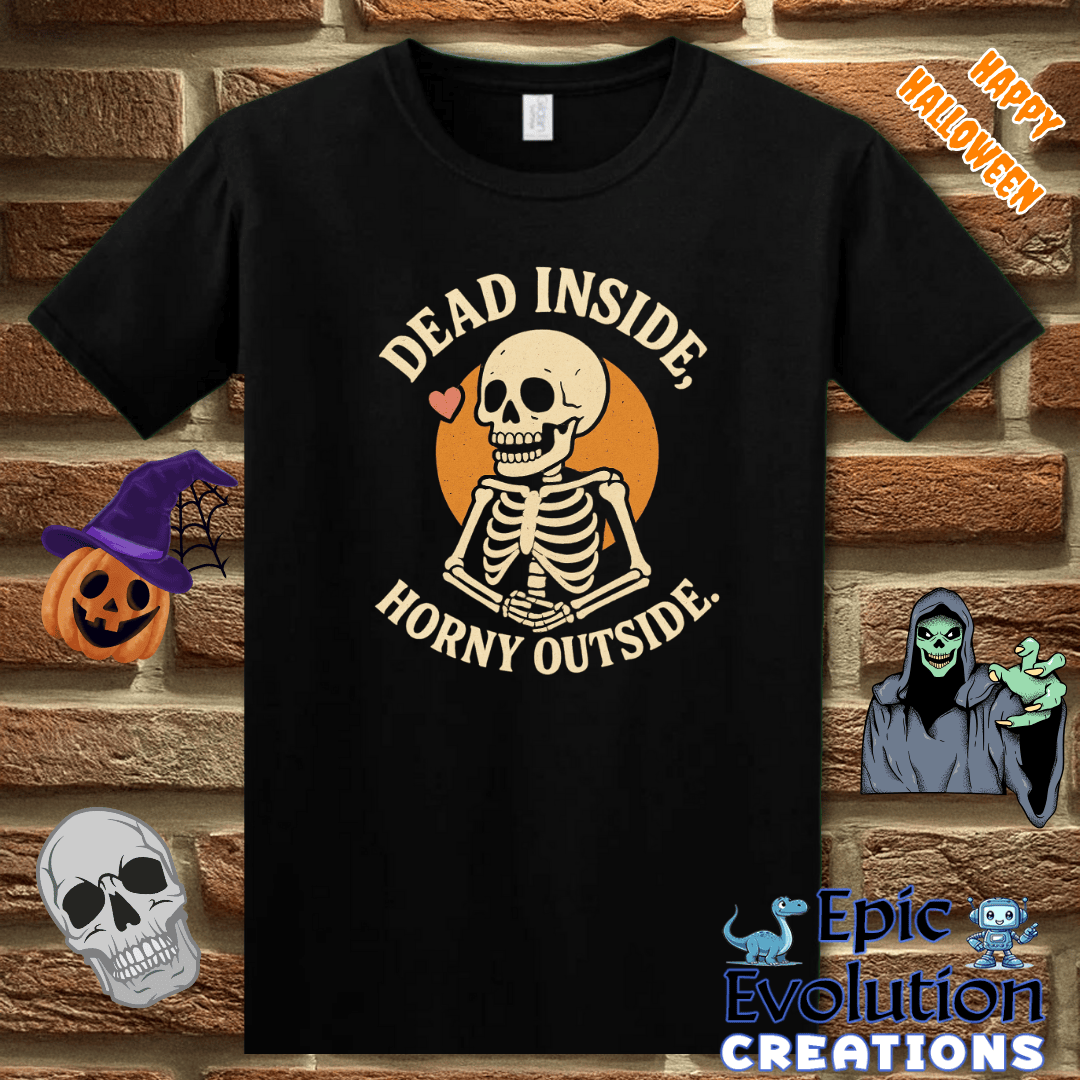 T-Shirt 👻 Funny Horny Halloween Shirt for  Women Epic Evolution Creations
