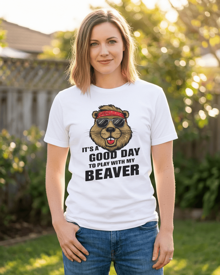 T-Shirt Funny Play with my Beaver T Shirt Epic Evolution Creations