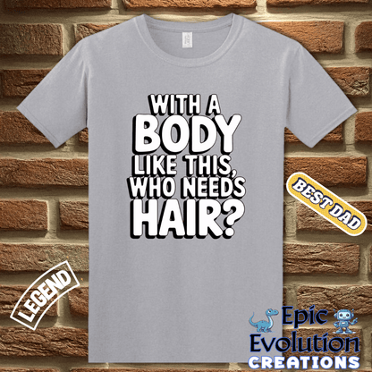 T-Shirt Funny T Shirt for Bald Guys, Bald Humor T Shirt for Father's Day Gift, Humorous graphic tee gift for Bald Men, Funny Bald Men Shirt for Dads Epic Evolution Creations