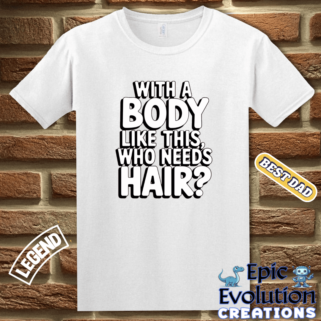 T-Shirt Funny T Shirt for Bald Guys, Bald Humor T Shirt for Father's Day Gift, Humorous graphic tee gift for Bald Men, Funny Bald Men Shirt for Dads Epic Evolution Creations