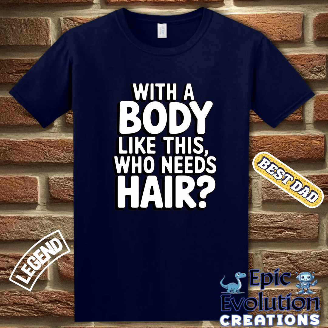 T-Shirt Funny T Shirt for Bald Guys, Bald Humor T Shirt for Father's Day Gift, Humorous graphic tee gift for Bald Men, Funny Bald Men Shirt for Dads Epic Evolution Creations