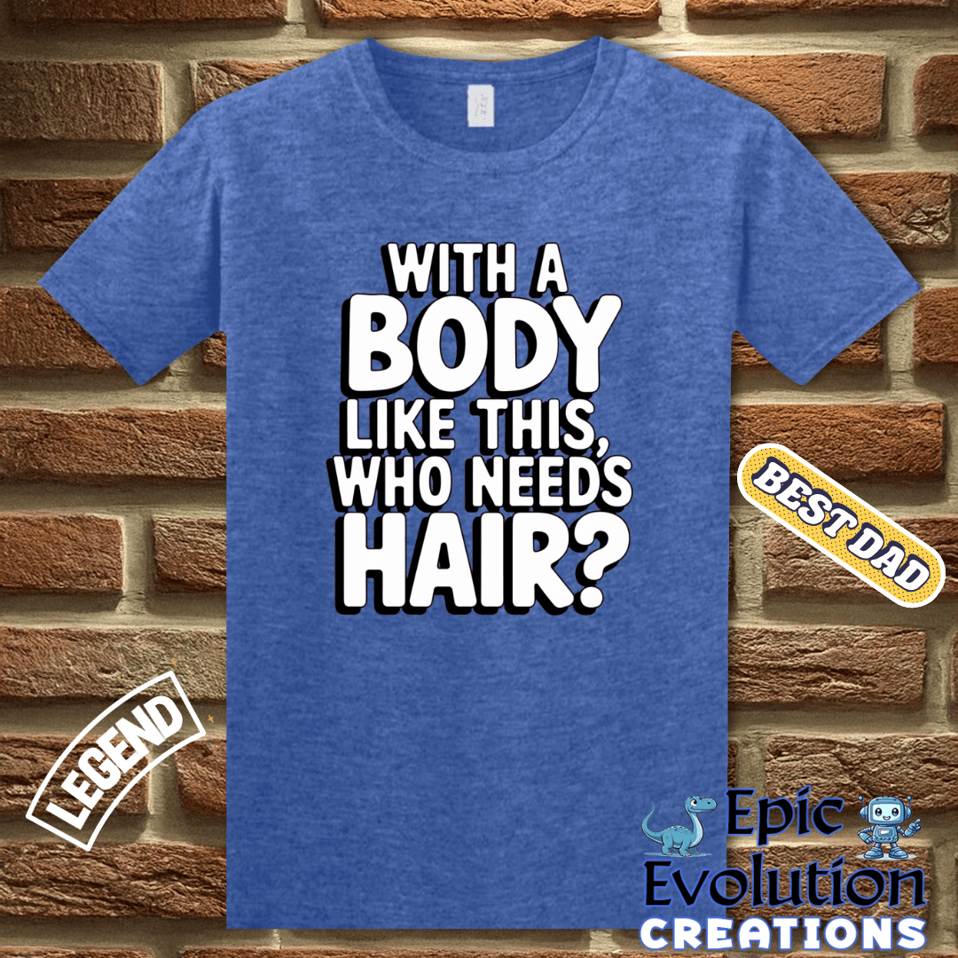 T-Shirt Funny T Shirt for Bald Guys, Bald Humor T Shirt for Father's Day Gift, Humorous graphic tee gift for Bald Men, Funny Bald Men Shirt for Dads Epic Evolution Creations