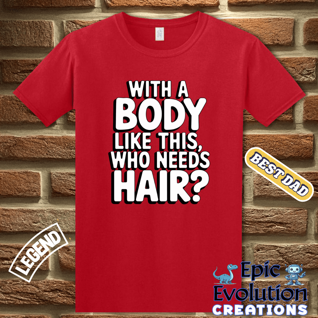 T-Shirt Funny T Shirt for Bald Guys, Bald Humor T Shirt for Father's Day Gift, Humorous graphic tee gift for Bald Men, Funny Bald Men Shirt for Dads Epic Evolution Creations