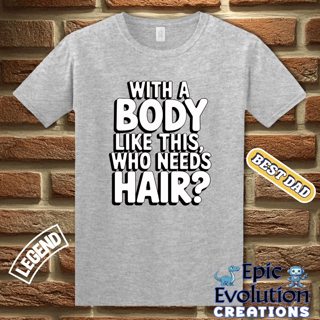 T-Shirt Funny T Shirt for Bald Guys, Bald Humor T Shirt for Father's Day Gift, Humorous graphic tee gift for Bald Men, Funny Bald Men Shirt for Dads Epic Evolution Creations
