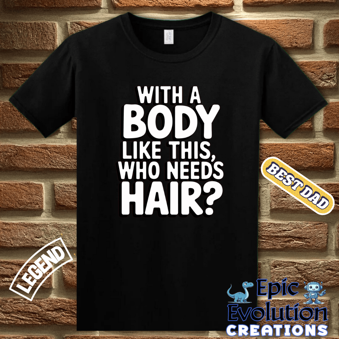 T-Shirt Funny T Shirt for Bald Guys, Bald Humor T Shirt for Father's Day Gift, Humorous graphic tee gift for Bald Men, Funny Bald Men Shirt for Dads Epic Evolution Creations