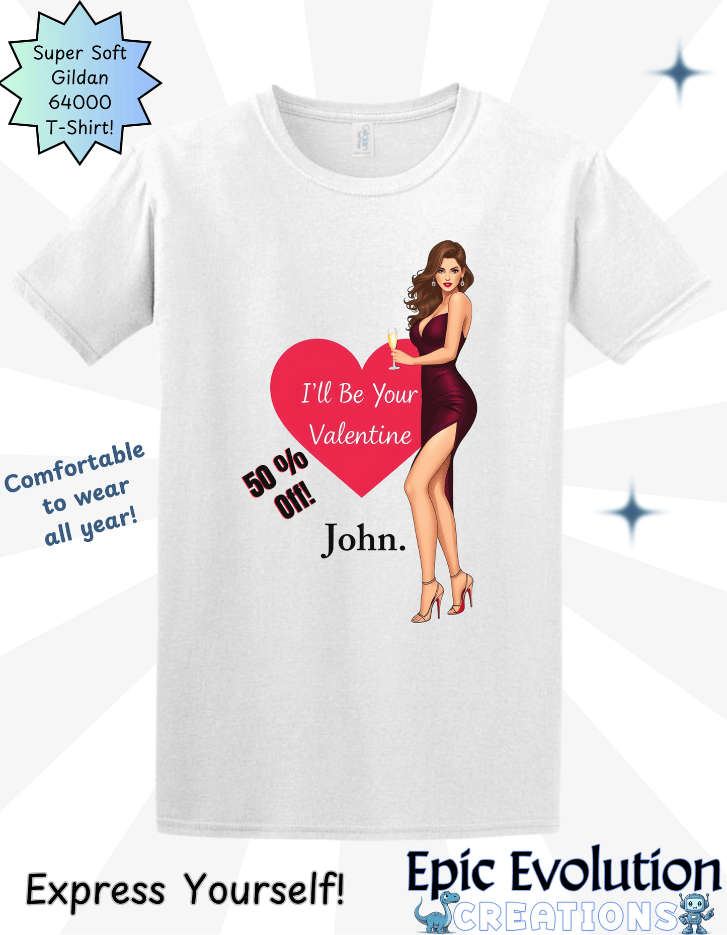 T-Shirt Funny Valentine Shirt Epic Evolution Creations