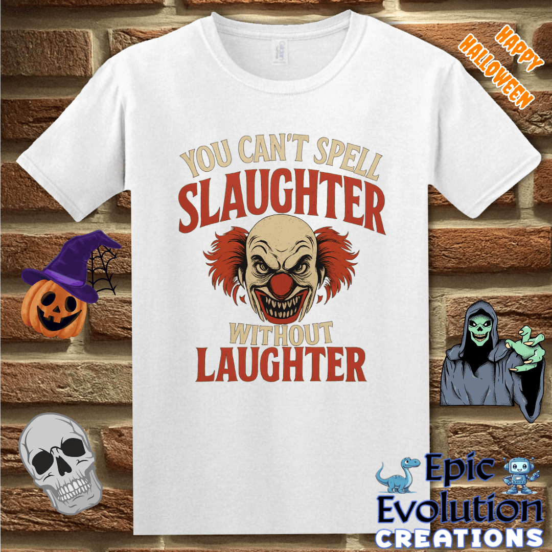 T-Shirt Gildan White / S Funny Scary Clown Halloween T-Shirt for Women & Men Epic Evolution Creations