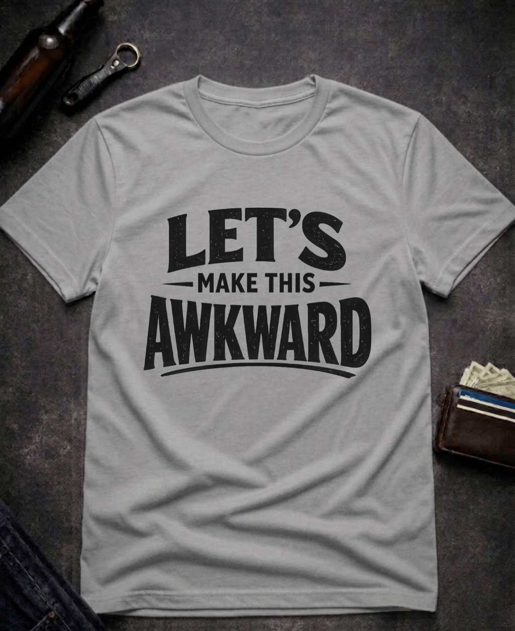 T-Shirt Graphite Heather / S Let’s Make This Awkward Funny Adult T-Shirt Epic Evolution Creations