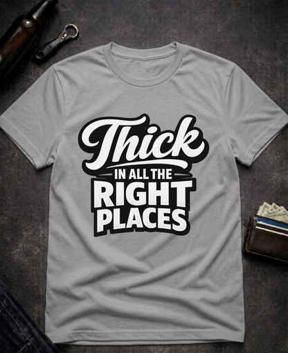 T-Shirt Graphite Heather / S Thick In All The Right Places Funny T-Shirt Epic Evolution Creations