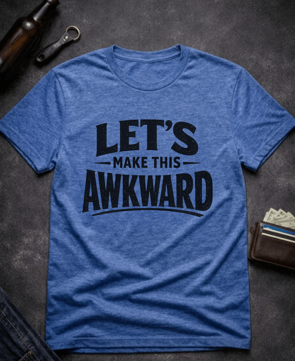 T-Shirt Heather Royal / S Let’s Make This Awkward Funny Adult T-Shirt Epic Evolution Creations