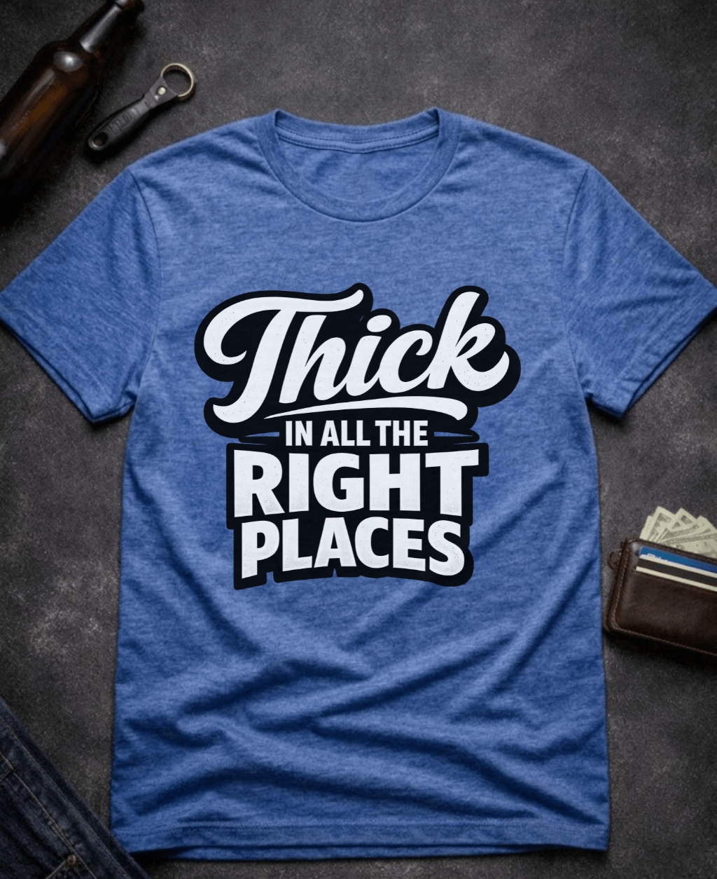 T-Shirt Heather Royal / S Thick In All The Right Places Funny T-Shirt Epic Evolution Creations