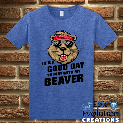 T-Shirt Heather Royal / XS Funny Play with my Beaver T Shirt Epic Evolution Creations