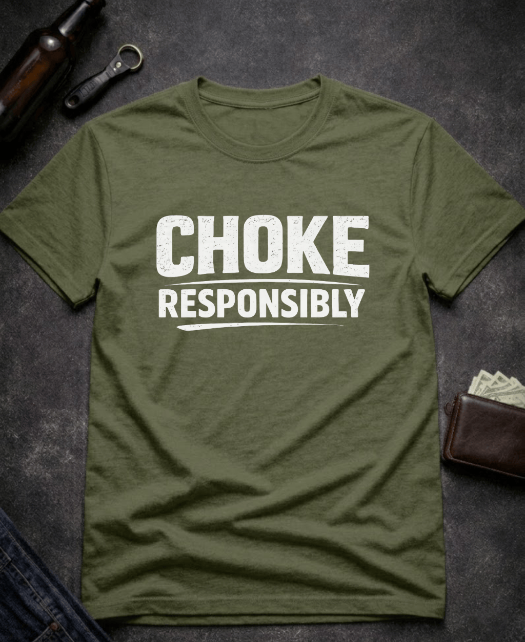 T-Shirt Military Green / S Choke Responsibly Funny T-Shirt Epic Evolution Creations